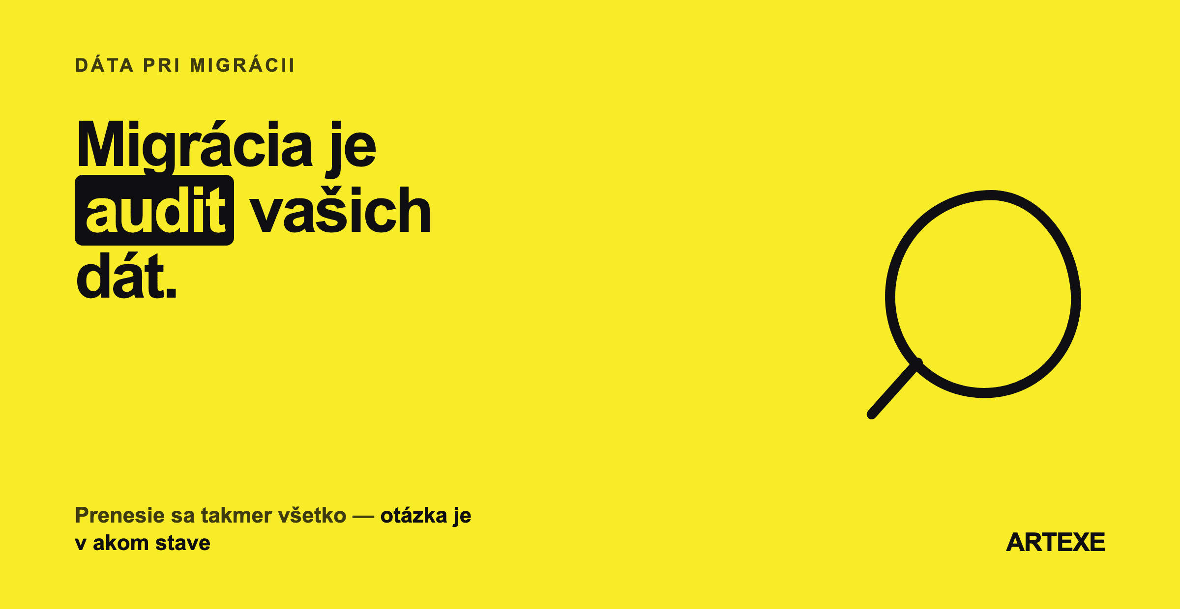 Lupa ako motív článku o dátach pri migrácii e-shopu: migrácia je audit dát, ktorý si nikto neobjednal — ukáže, ako sú produkty a parametre roky namodelované.