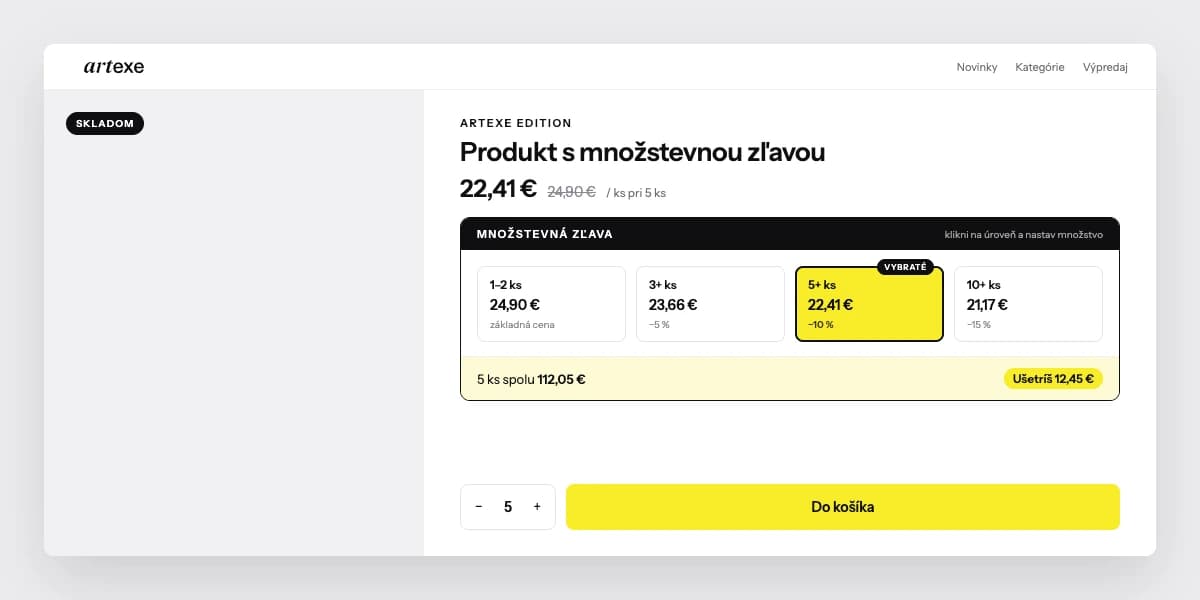 Množstevná zľava v detaile produktu